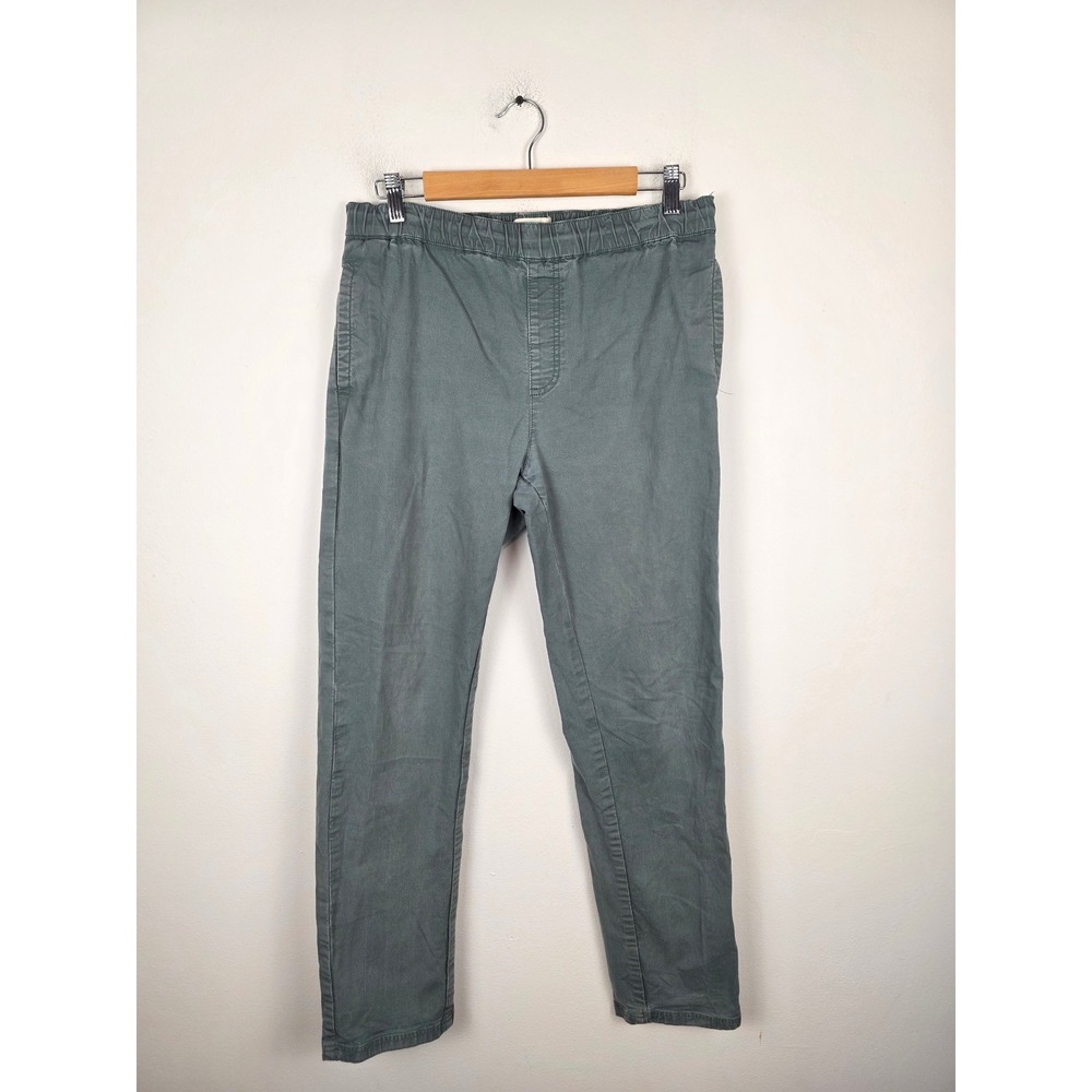 Pact Organic Cotton Elastic Waist Jogger Pants Gray Green Women Large SKU 3073